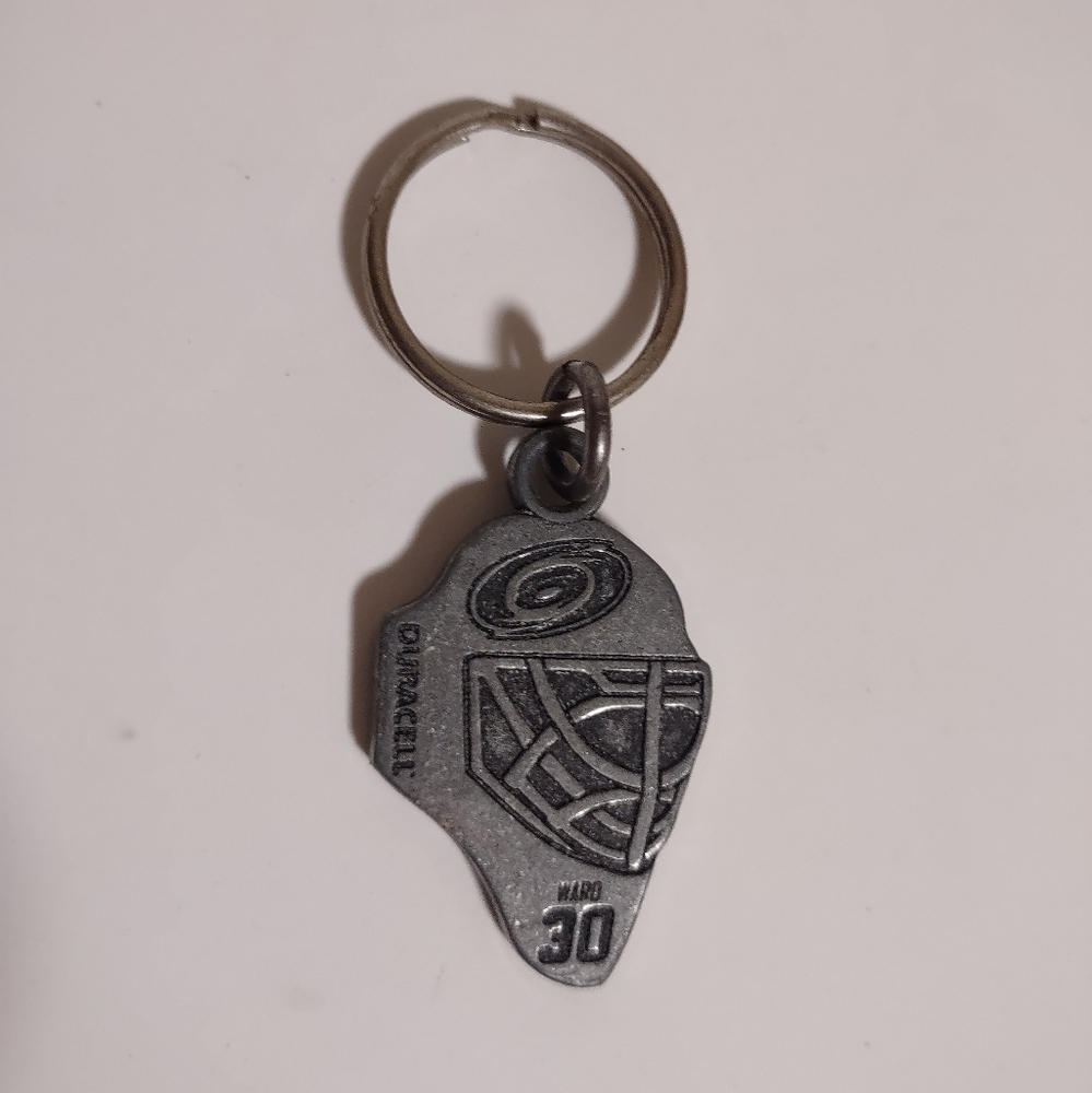 Duracell Cam Ward Goalie Mask Metal Keychain NHL